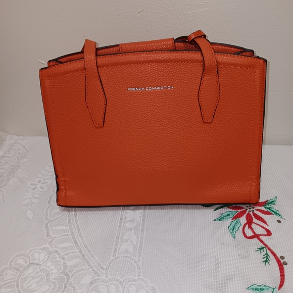 French Connection Handbags - French Connection Vibrant Orange Tote Bag
